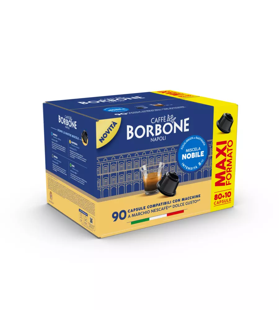 CAPSULE CAFFÈ BORBONE "MISCELA NOBILE" COMPATIBILI CON NESCAFÈ DOLCE GUSTO, 90 PEZZI
