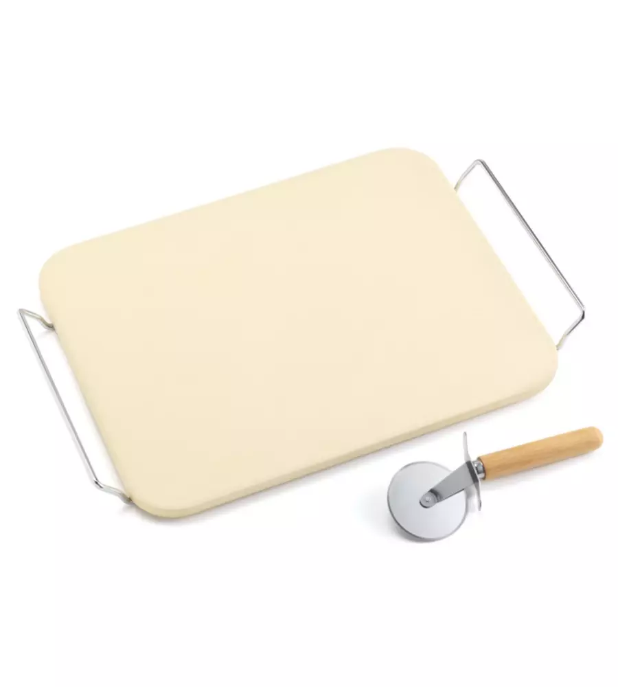 SET PIETRA E ROTELLA TAGLIAPIZZA OMPAGRILL 30X38 CM