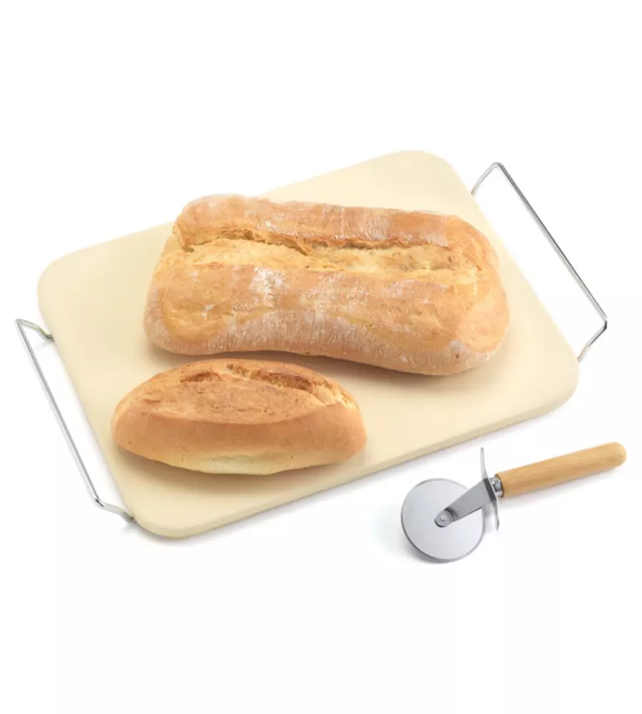 SET PIETRA E ROTELLA TAGLIAPIZZA OMPAGRILL 30X38 CM