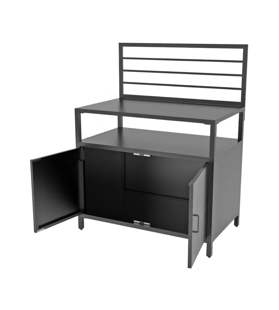 CUCINA DA ESTERNO MODULARE OMPAGRILL "MODULO 2" IN ALLUMINIO NERO 61,5X100X130 CM