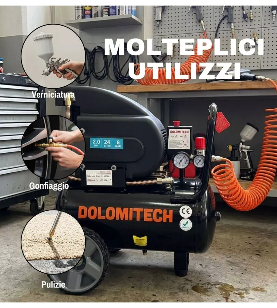 COMPRESSORE ARIA LUBRIFICATO SYSTEM+ 24L 2 HP