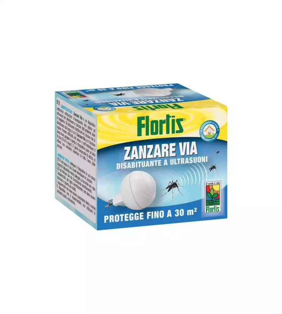 DISPOSITIVO ANTIZANZARE AD ULTRASUONI FLORTIS "ZANZARE VIA" 220V