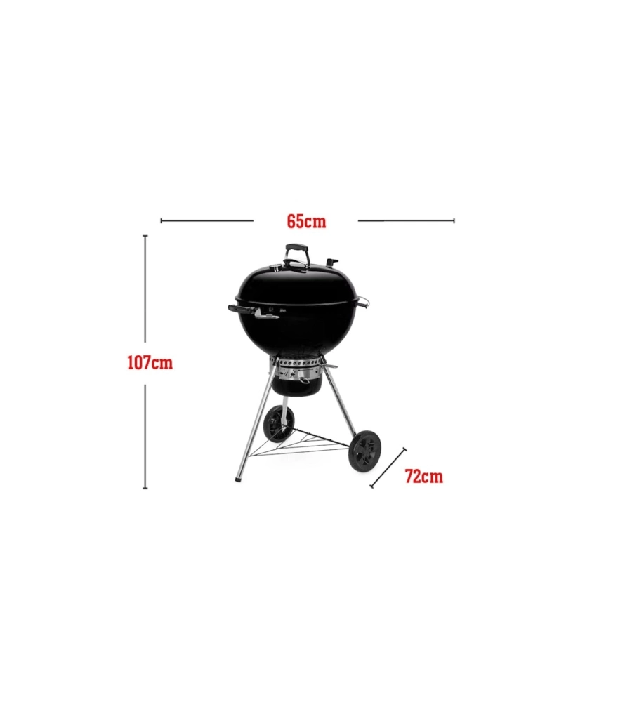 BARBECUE A CARBONE WEBER "MASTER TOUCH E-5750 SLATE" NERO CON GRIGLIA 57 CM