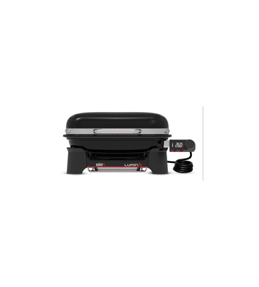 BARBECUE ELETTRICO WEBER "LUMIN COMPACT SMART" NERO CON GRIGLIA 43X28 CM