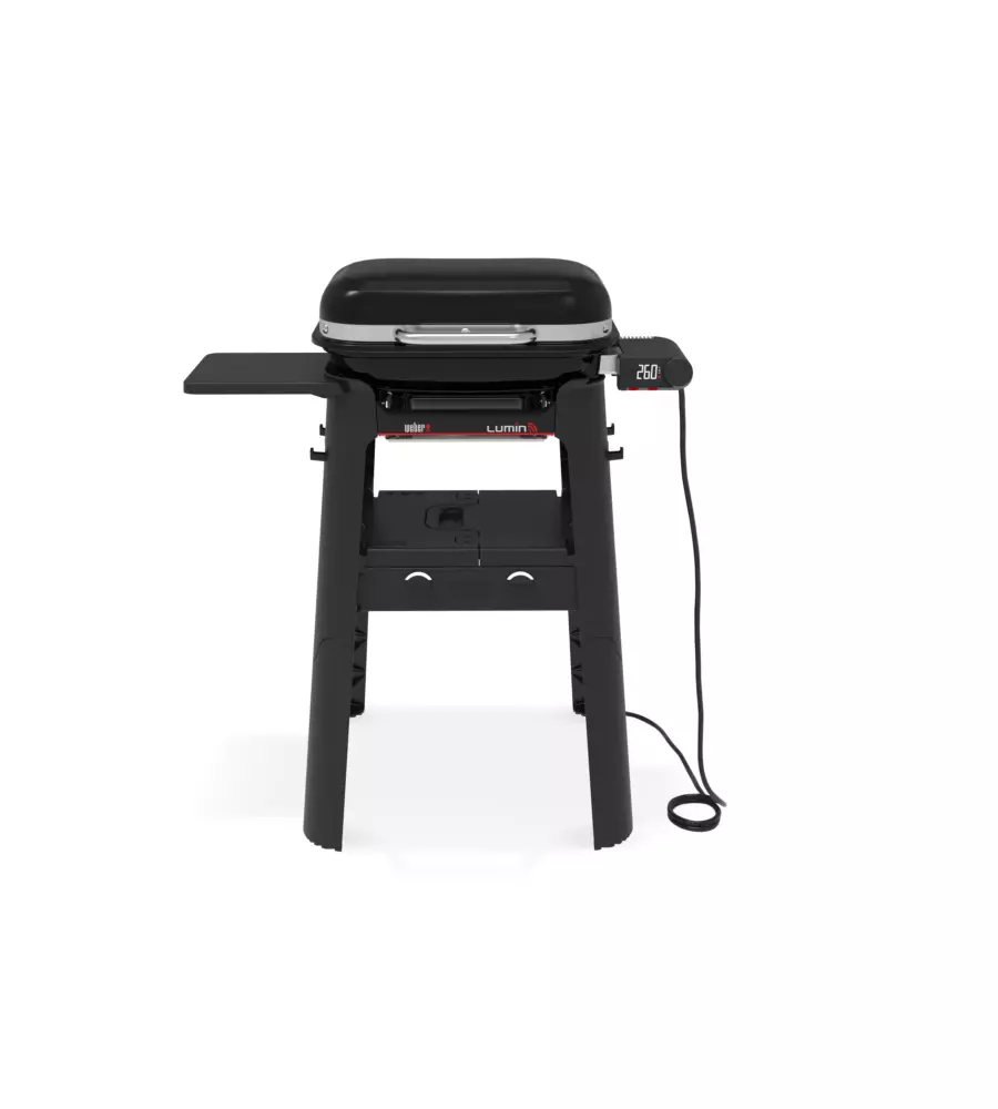 BARBECUE ELETTRICO WEBER "LUMIN COMPACT SMART" NERO CON GRIGLIA 43X28 CM