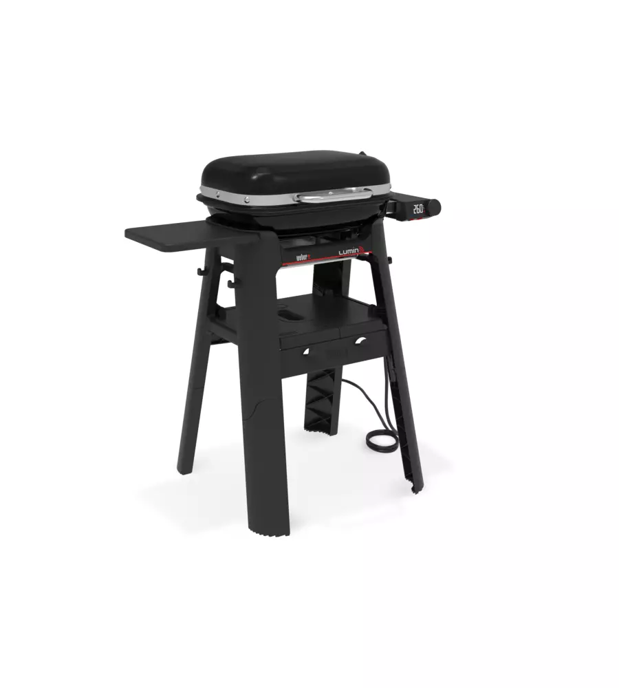 BARBECUE ELETTRICO WEBER "LUMIN COMPACT SMART" NERO CON GRIGLIA 43X28 CM