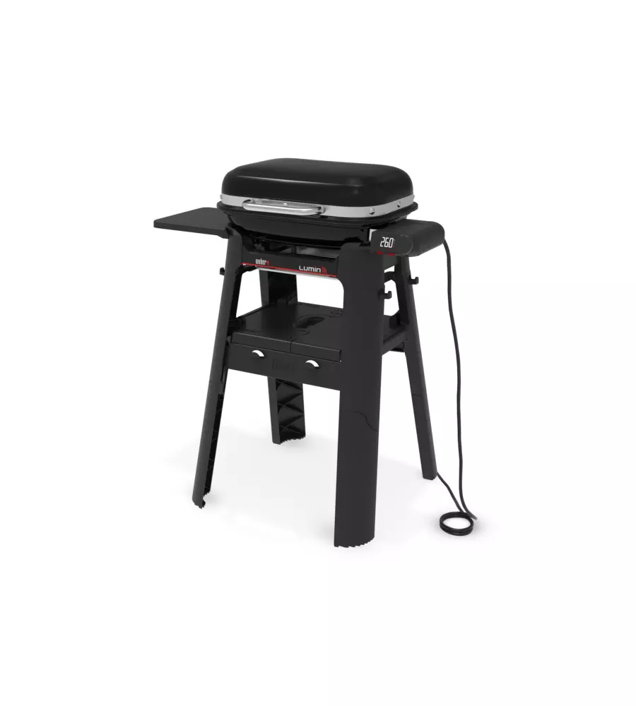 BARBECUE ELETTRICO WEBER "LUMIN COMPACT SMART" NERO CON GRIGLIA 43X28 CM