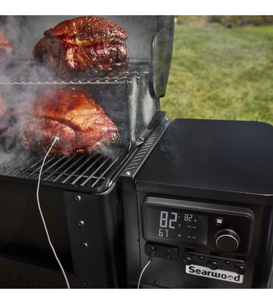 BARBECUE A PELLET WEBER "SEARWOOD XL" NERO CON GRIGLIA 91X45 CM