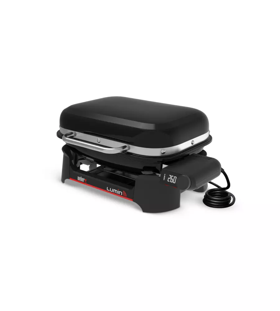 BARBECUE ELETTRICO WEBER "LUMIN SMART BLACK" NERO CON GRIGLIA 49X33 CM
