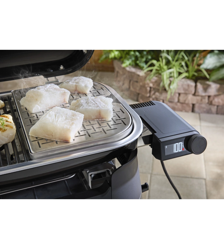 BARBECUE ELETTRICO WEBER "LUMIN SMART BLACK" NERO CON GRIGLIA 49X33 CM