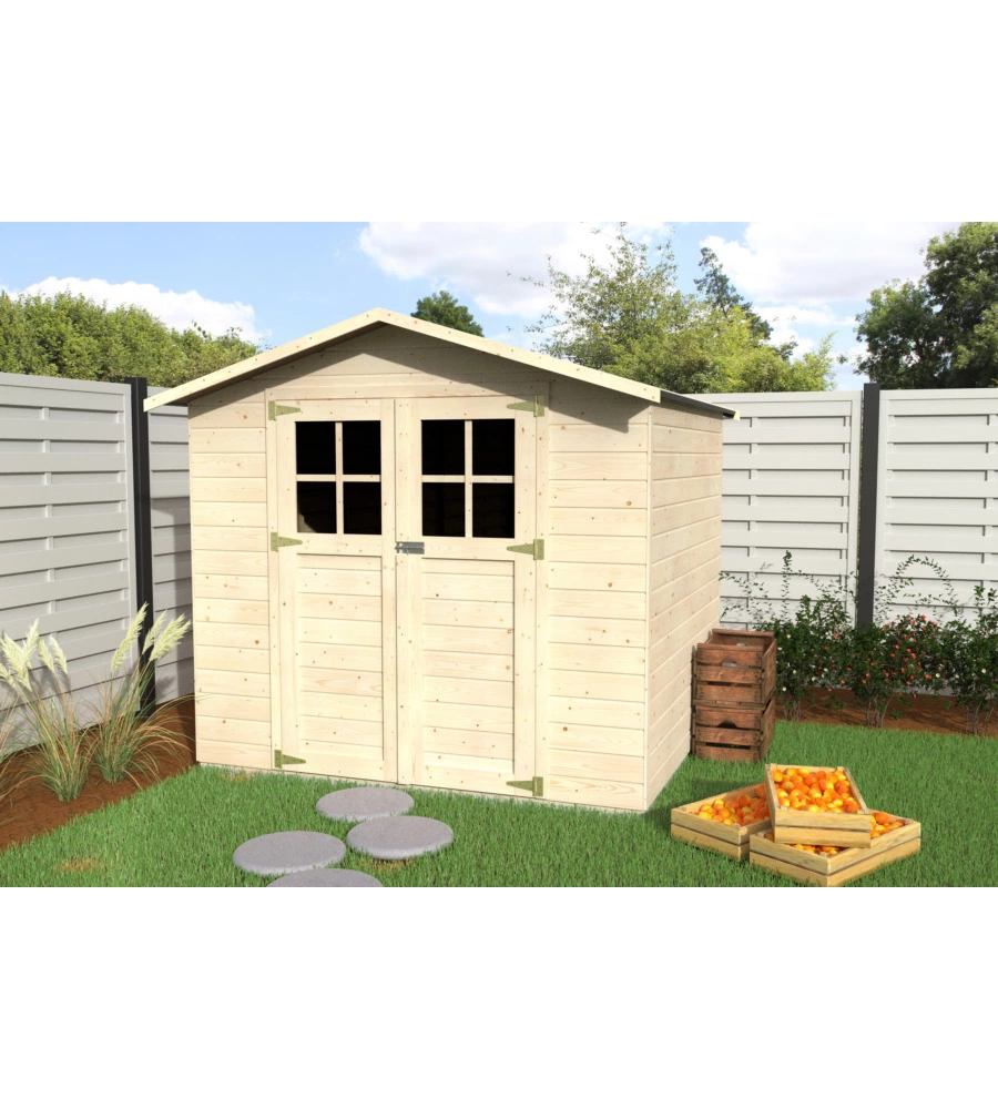 CASETTA IN LEGNO DA GIARDINO DECOR ET JARDIN "LODE" IN ABETE BIANCO NORDICO 229X202X199 CM