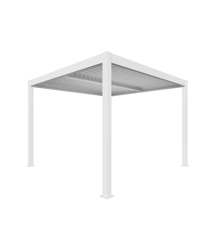 PERGOLA BIOCLIMATICA DA ESTERNO "ARTEMIDE" IN ALLUMINIO BIANCO 3X3 M