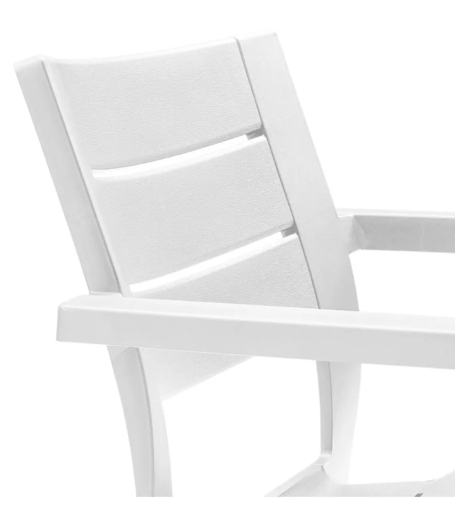 SET 6 SEDIE DA ESTERNO IMPILABILI KETER "JULIE" IN POLIPROPILENE BIANCO EFFETTO LEGNO 61,5X58,5X79 CM