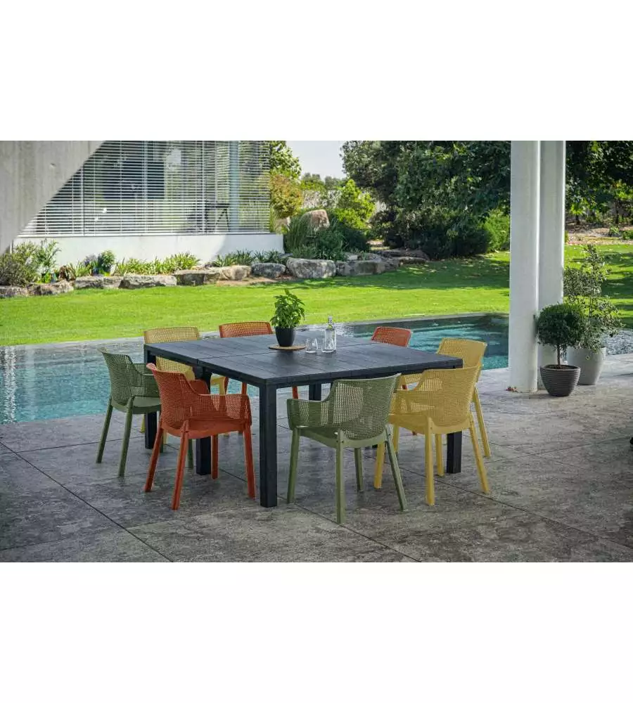 SET 6 SEDIE IMPILABILI KETER "ELISA" IN POLIPROPILENE 2 VERDE, 2 ROSSO, 2 GIALLO 61X54,5X79 CM
