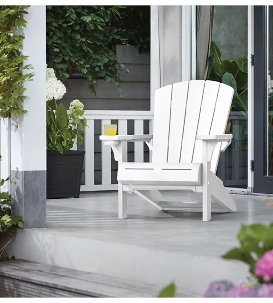 POLTRONA DA ESTERNO KETER "ALPINE ADIRONDACK" IN POLIPROPILENE BIANCO EFFETTO LEGNO 80,5X95,5X93 CM