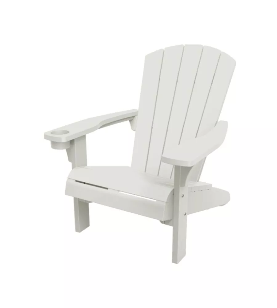 POLTRONA DA ESTERNO KETER "ALPINE ADIRONDACK" IN POLIPROPILENE BIANCO EFFETTO LEGNO 80,5X95,5X93 CM