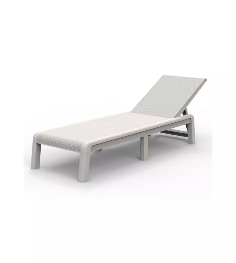 SDRAIO RECLINABILE E RIPIEGABILE KETER "MALLORCA" IN POLIPROPILENE BIANCO 187,5X58X29 CM