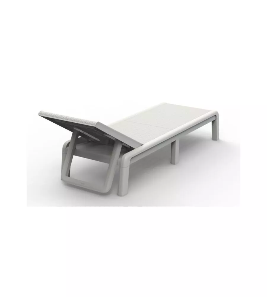 SDRAIO RECLINABILE E RIPIEGABILE KETER "MALLORCA" IN POLIPROPILENE BIANCO 187,5X58X29 CM