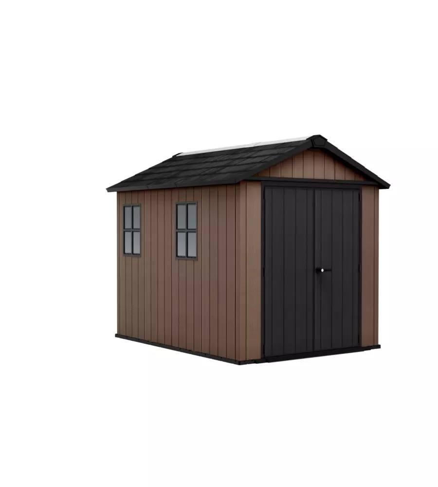 CASETTA DA GIARDINO KETER "NEWTON+ 759/975" IN RESINA MARRONE DOPPIA OPZIONE MONTAGGIO 287X230X246 CM