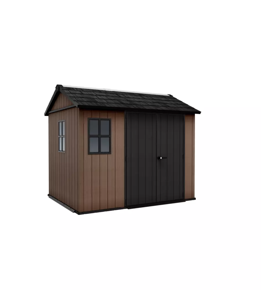 CASETTA DA GIARDINO KETER "NEWTON+ 759/975" IN RESINA MARRONE DOPPIA OPZIONE MONTAGGIO 287X230X246 CM