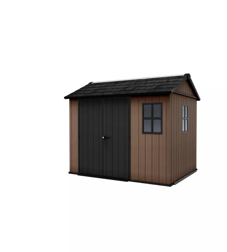 CASETTA DA GIARDINO KETER "NEWTON+ 759/975" IN RESINA MARRONE DOPPIA OPZIONE MONTAGGIO 287X230X246 CM