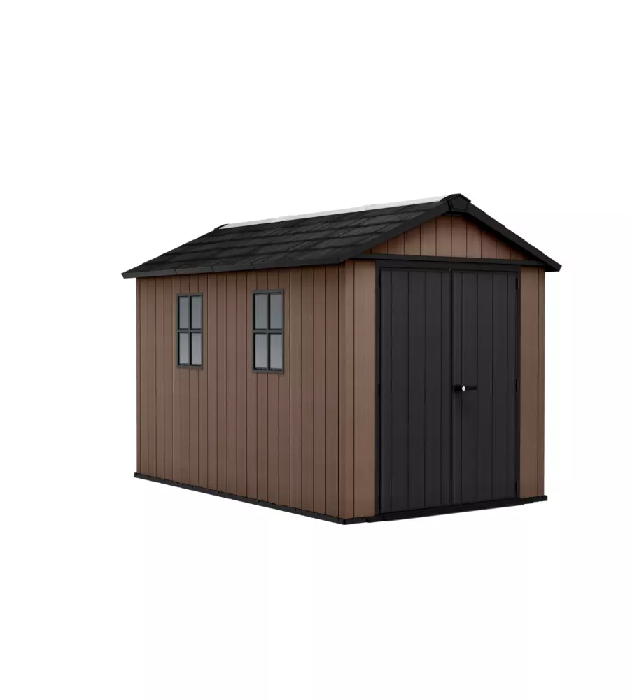 CASETTA DA GIARDINO KETER "NEWTON+ 7511/1175" IN RESINA MARRONE DOPPIA OPZIONE MONTAGGIO 350X230X246 CM