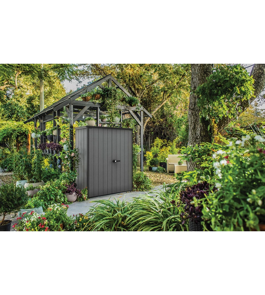 ARMADIO DA ESTERNO KETER "CORTINA ALTO" IN RESINA 140X73,6X170,4 CM