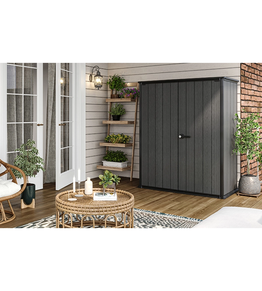 ARMADIO DA ESTERNO KETER "CORTINA ALTO" IN RESINA 140X73,6X170,4 CM