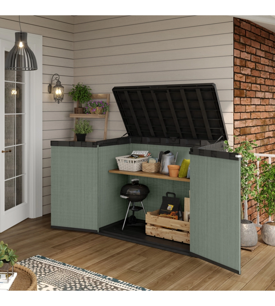 COPRIBIDONE O PORTATTREZZI KETER "STORE IT OUT DARWIN" IN RESINA VERDE 141X82X120 CM