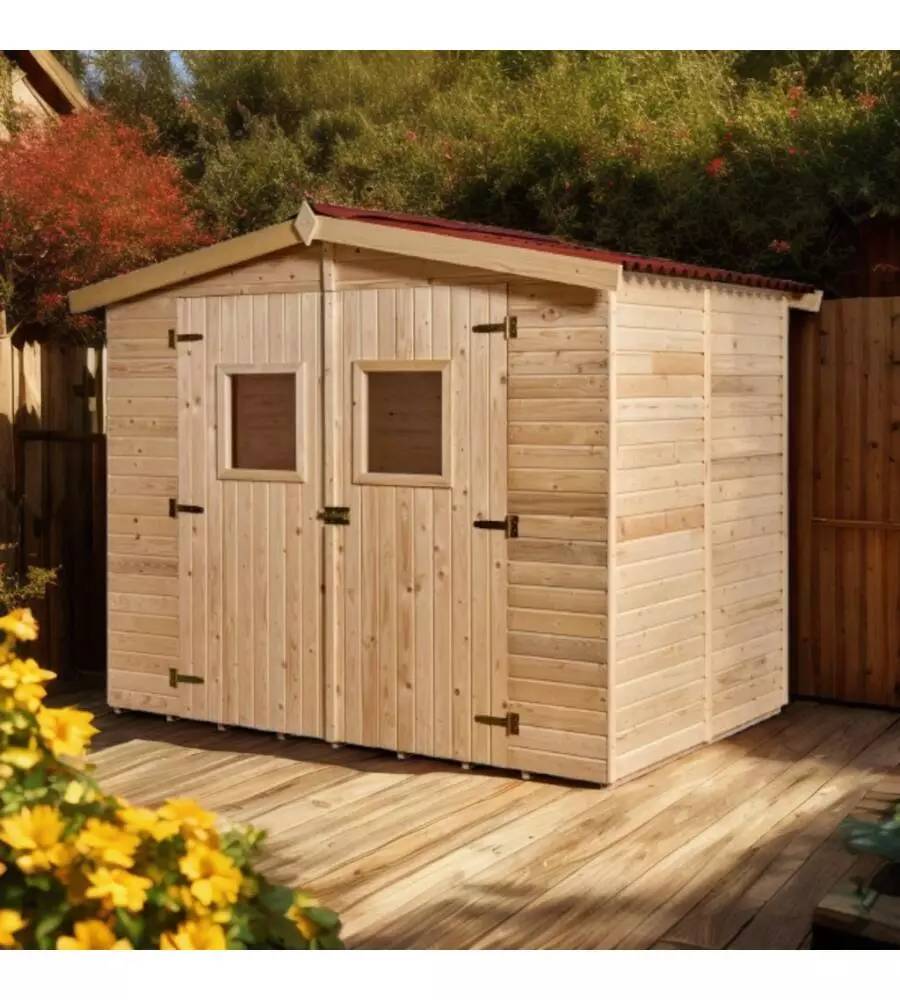 CASETTA IN LEGNO DA GIARDINO HABRITA "EDEN" IN ABETE ROSSO MASSICCIO 270X187X210 CM