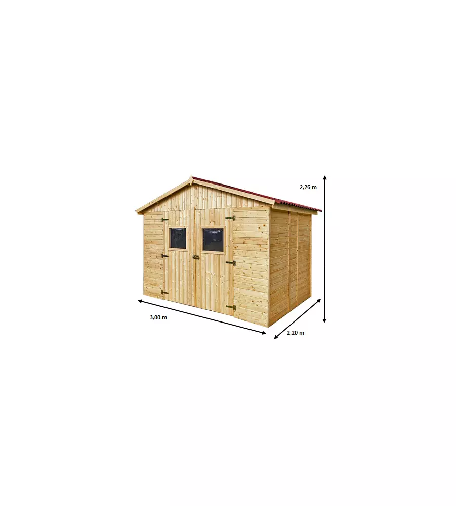 CASETTA IN LEGNO DA GIARDINO HABRITA "EDEN" IN ABETE ROSSO MASSICCIO 300X220X226 CM