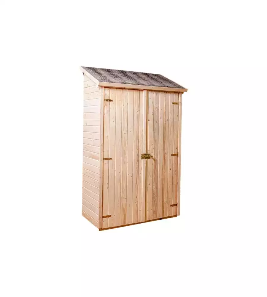 CASETTA IN LEGNO DA GIARDINO HABRITA "EDEN" IN ABETE ROSSO MASSICCIO E 3 RIPIANI 132X65X206 CM