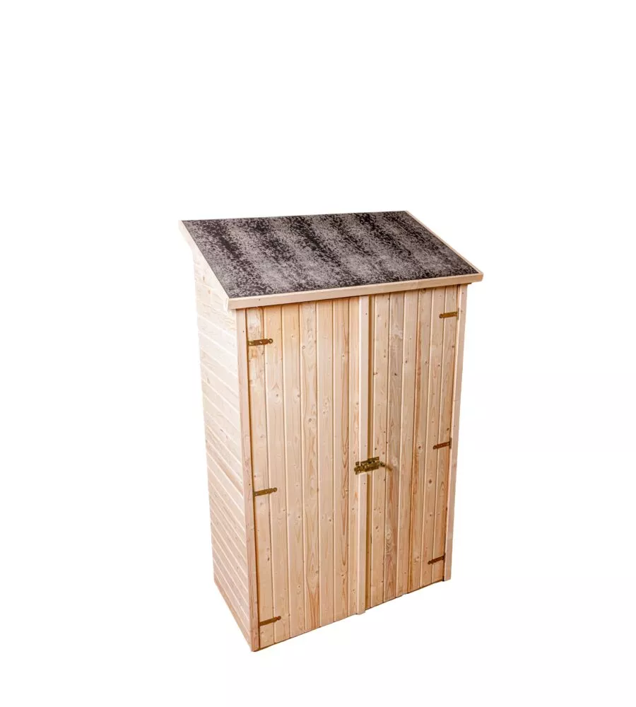 CASETTA IN LEGNO DA GIARDINO HABRITA "EDEN" IN ABETE ROSSO MASSICCIO E 3 RIPIANI 132X65X206 CM