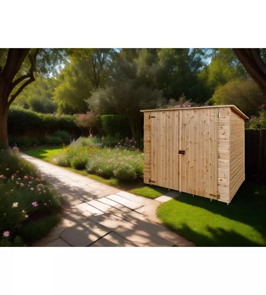 CASETTA IN LEGNO DA GIARDINO HABRITA "EDEN" IN ABETE ROSSO MASSICCIO 220X125X162 CM