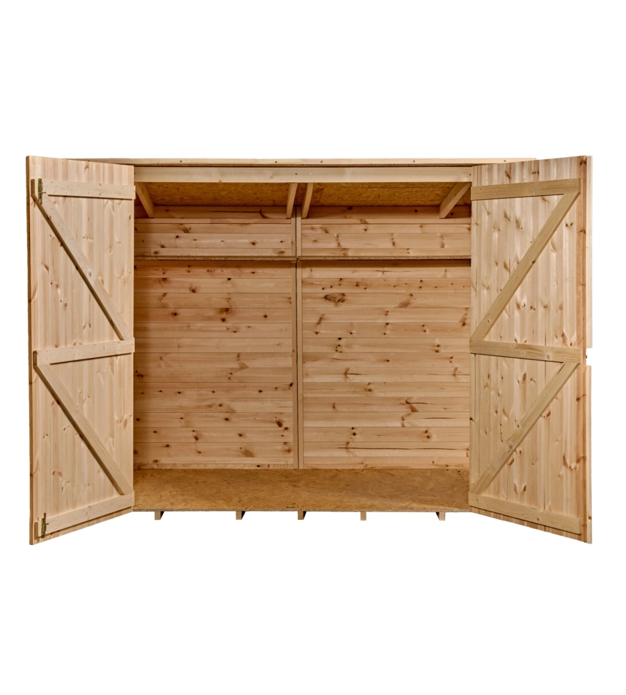 CASETTA IN LEGNO DA GIARDINO HABRITA "EDEN" IN ABETE ROSSO MASSICCIO 220X125X162 CM
