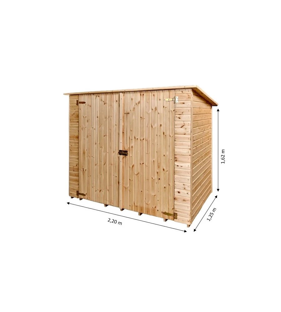 CASETTA IN LEGNO DA GIARDINO HABRITA "EDEN" IN ABETE ROSSO MASSICCIO 220X125X162 CM