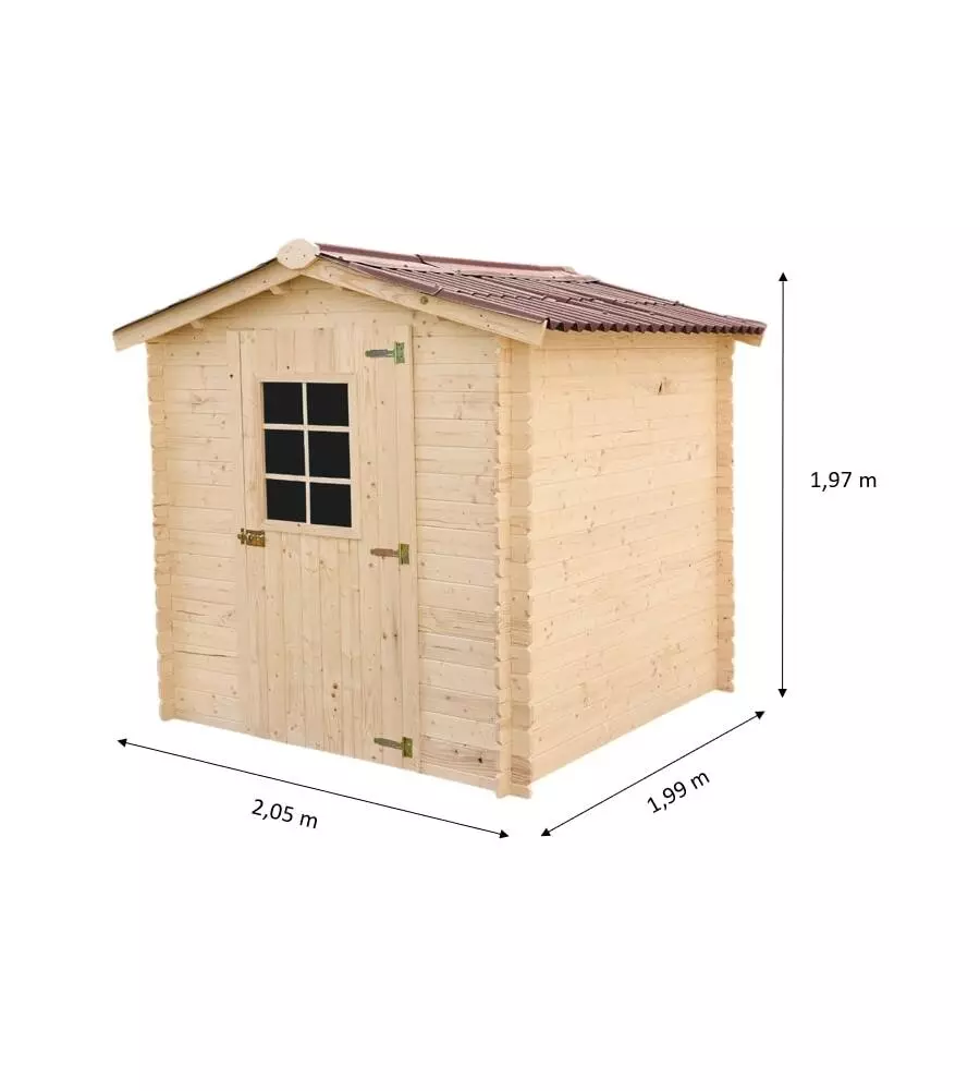 CASETTA IN LEGNO DA GIARDINO HABRITA "ALBON" 205X199X197 CM