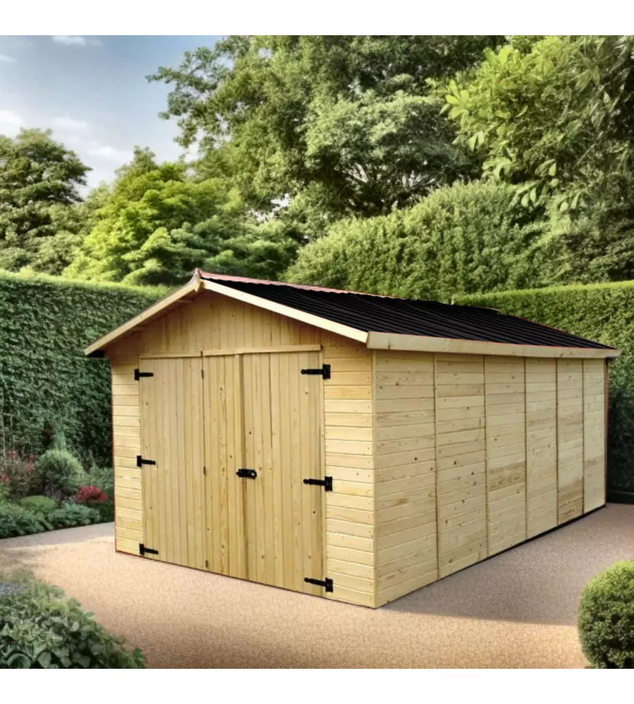 GARAGE IN LEGNO HABRITA "ED 2848 N" IN ABETE 300X520X226 CM