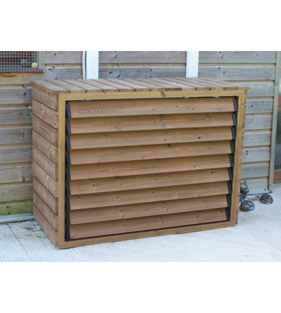 COPRI CLIMATIZZATORE HABRITA "CC 1306" IN LEGNO TERMO TRATTATO E VENEZIANE MOBILI 132X58X98 CM