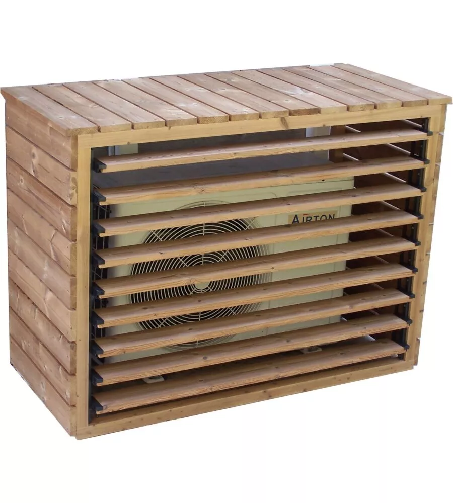 COPRI CLIMATIZZATORE HABRITA "CC 1306" IN LEGNO TERMO TRATTATO E VENEZIANE MOBILI 132X58X98 CM