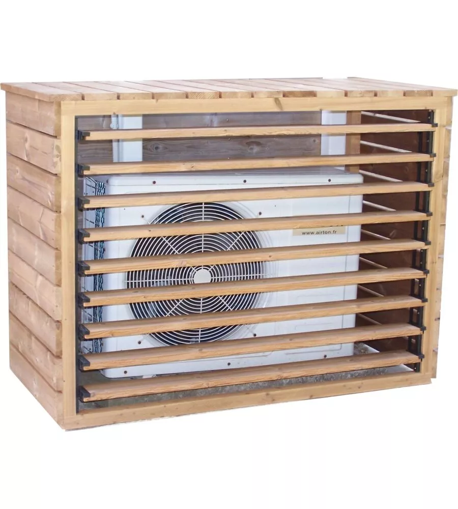 COPRI CLIMATIZZATORE HABRITA "CC 1306" IN LEGNO TERMO TRATTATO E VENEZIANE MOBILI 132X58X98 CM
