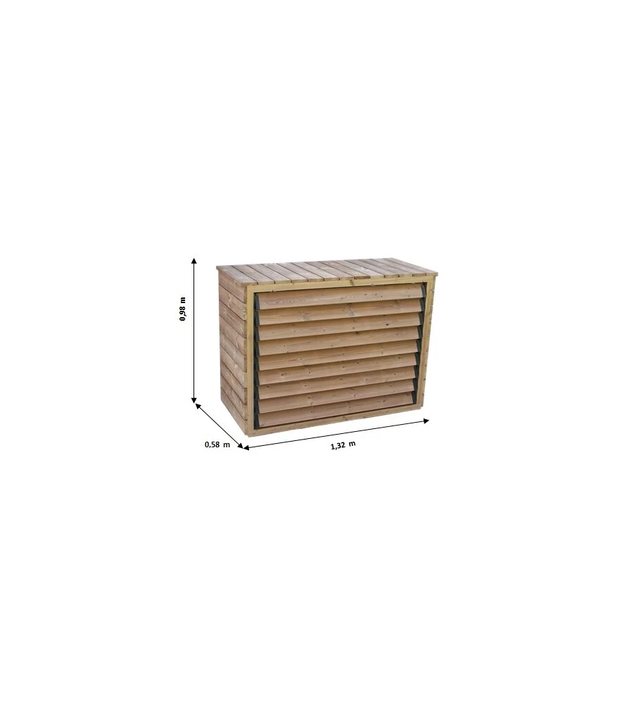 COPRI CLIMATIZZATORE HABRITA "CC 1306" IN LEGNO TERMO TRATTATO E VENEZIANE MOBILI 132X58X98 CM