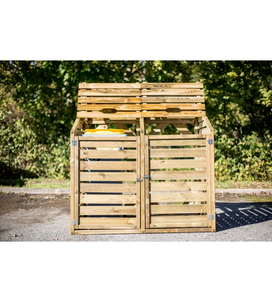 COPRIBIDONI SPAZZATURA HABRITA "CP 15090" IN PINO SILVESTRE 150X90x120 CM