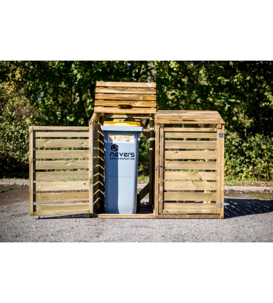 COPRIBIDONI SPAZZATURA HABRITA "CP 15090" IN PINO SILVESTRE 150X90x120 CM