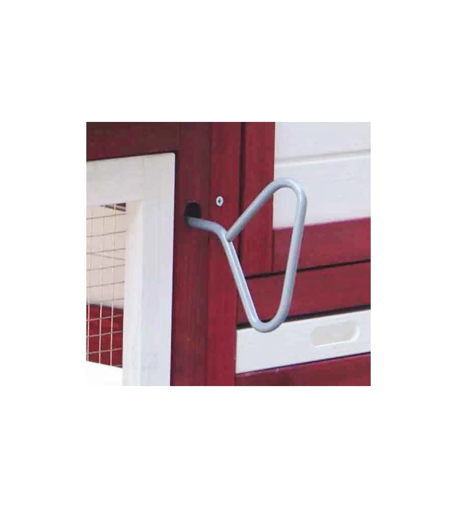 CASETTA POLLAIO PER GALLINE IN LEGNO HABRITA "PO 1562" ROSSO E BIANCO 152X62X92 CM