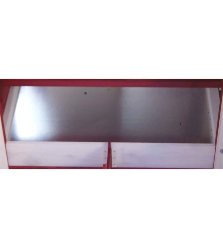 CASETTA POLLAIO PER GALLINE IN LEGNO HABRITA "PO 1562" ROSSO E BIANCO 152X62X92 CM