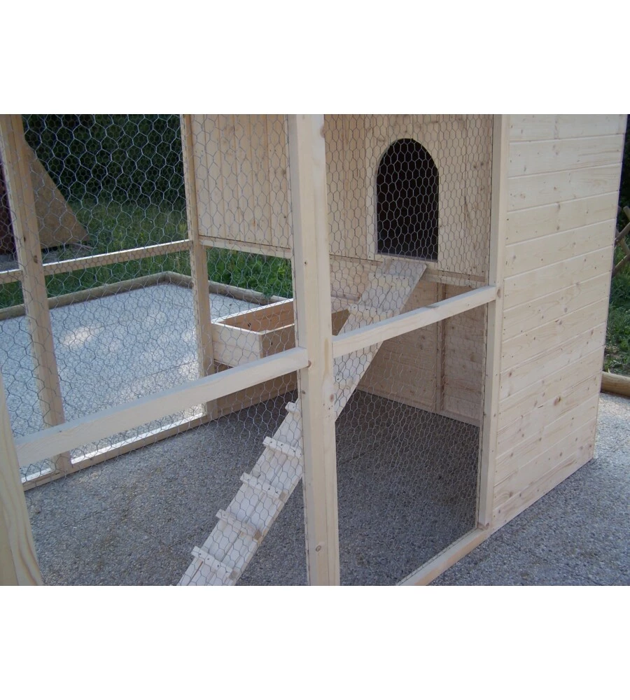 CASETTA POLLAIO PER GALLINE IN LEGNO HABRITA "PO 1624" 175X268X204 CM