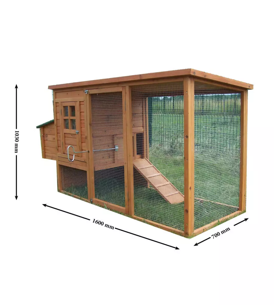 CASETTA POLLAIO PER GALLINE IN LEGNO HABRITA "PO 2070" 198X75X103 CM