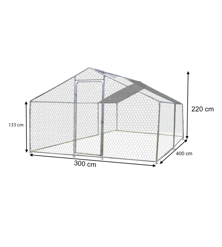 RECINTO PER ANIMALI HABRITA "ENC 3040 25 GJM" IN ACCIAIO ZINCATO 300X400X220 CM