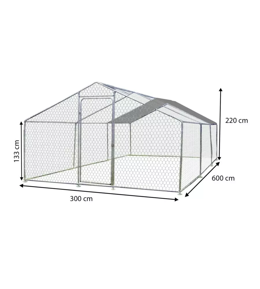 RECINTO PER ANIMALI HABRITA "ENC 3060 32 GJM" IN ACCIAIO ZINCATO 300X600X220 CM